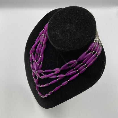 Purple Long Beaded Necklace