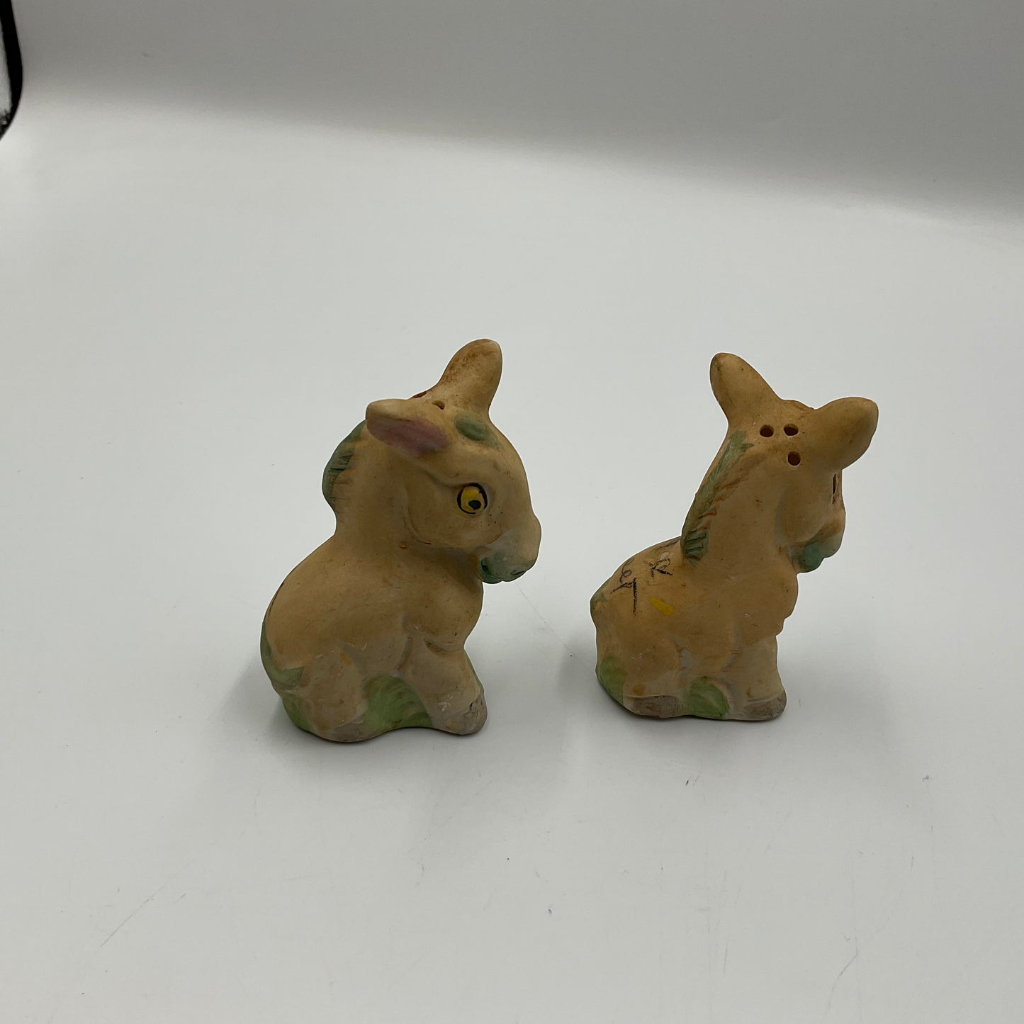 Vintage Ceramic Donkey Salt and Pepper Shakers