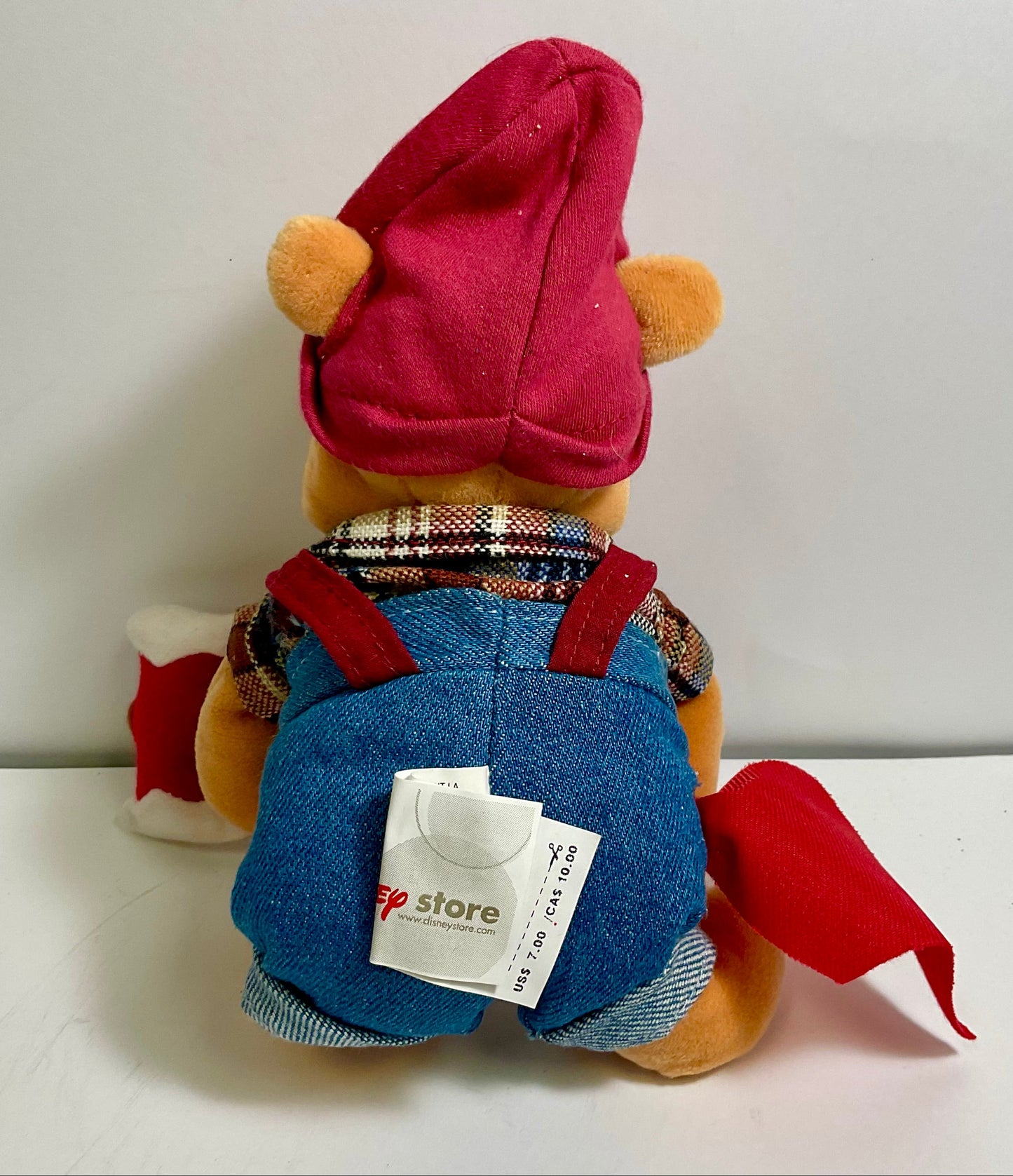 Winnie the Pooh Lumberjack Vintage Mini Beanbag Plush Disney Store Collectible
