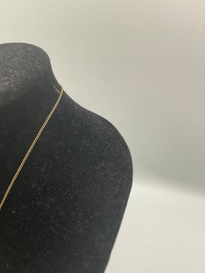 yellow gold-tone engraved Latin cross pendant necklace