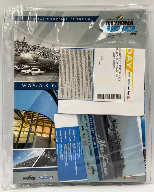 2016 Daytona 500 Official Souvenir Program NASCAR w/ Sprint Unlimited Ticket