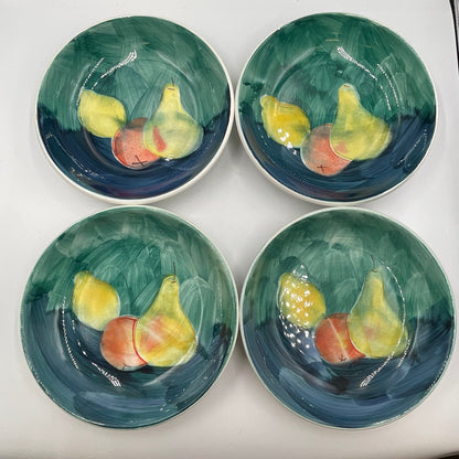 JC Penny Home Collection Still Life Set of 4 Pasta Bowls Fruit Made in Italy