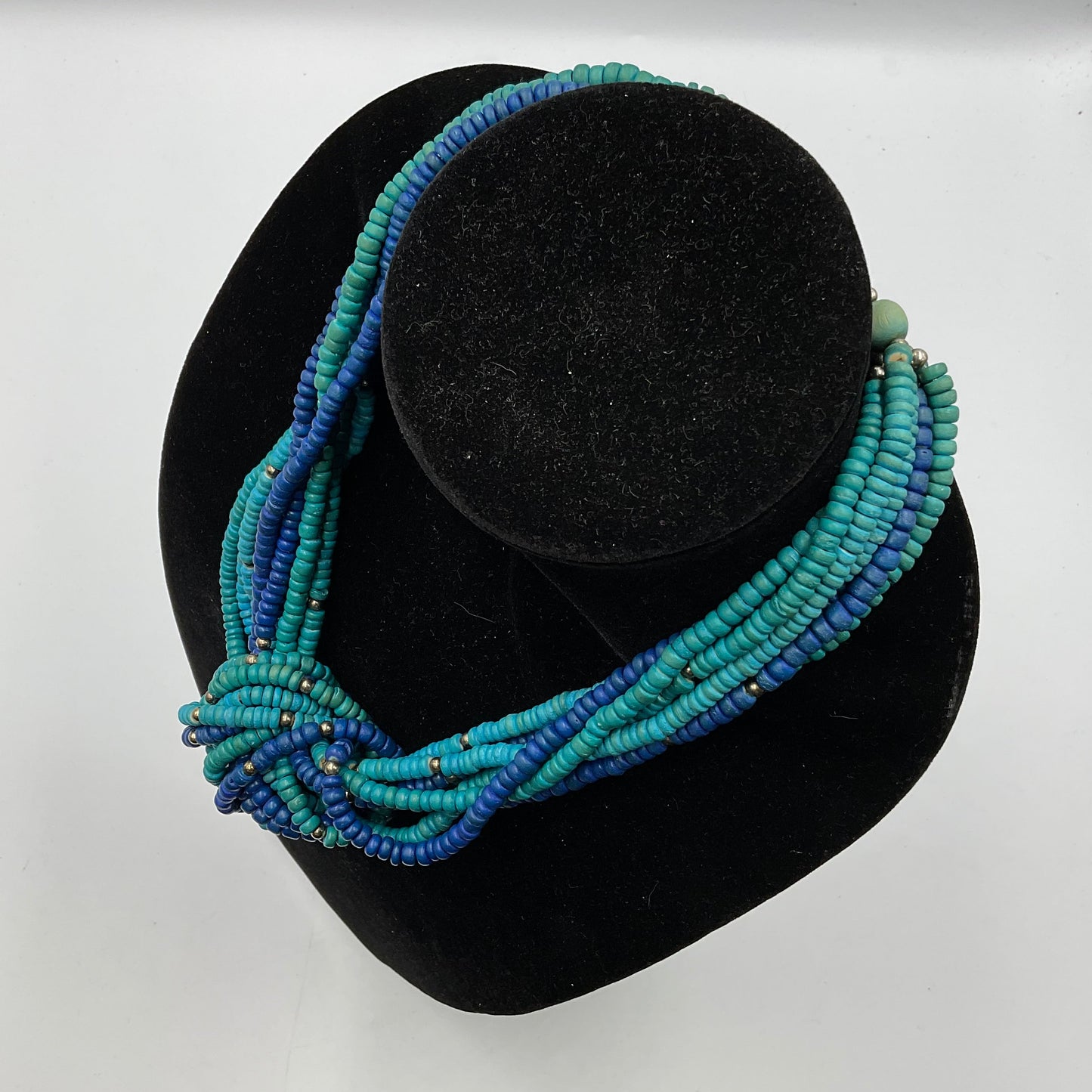 Multi Blue Bead Necklace