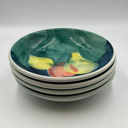 JC Penny Home Collection Still Life Set of 4 Pasta Bowls Fruit Made in Italy