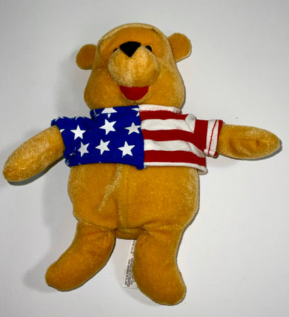 American Flag USA Patriot Winnie the Pooh Vintage Mini Beanie Disney Collectible