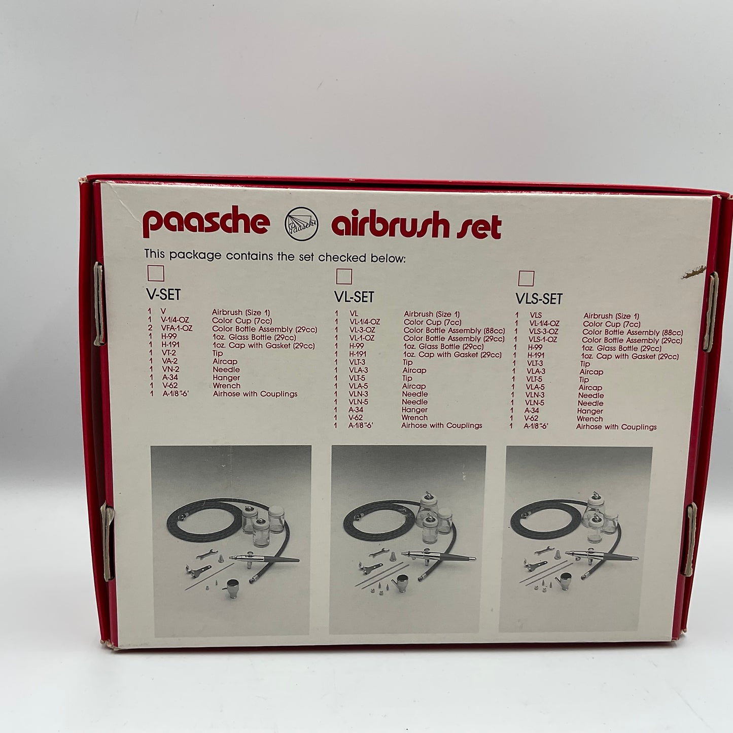 Paasche Air Brush Set Double Action Internal Mix