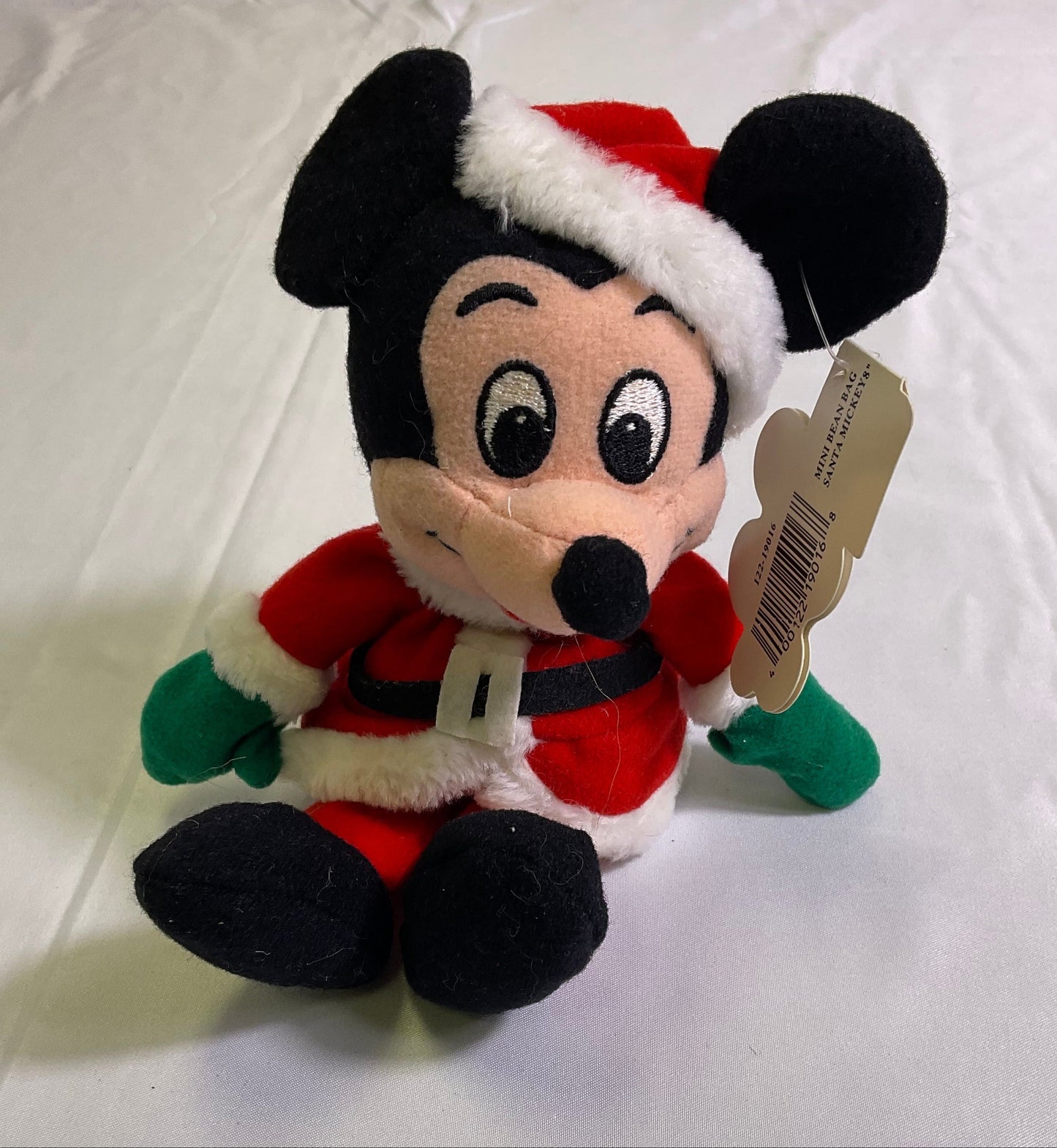 Mickey Mouse Mousketoys Mini Bean Bag Santa 8" Plush New with Tags