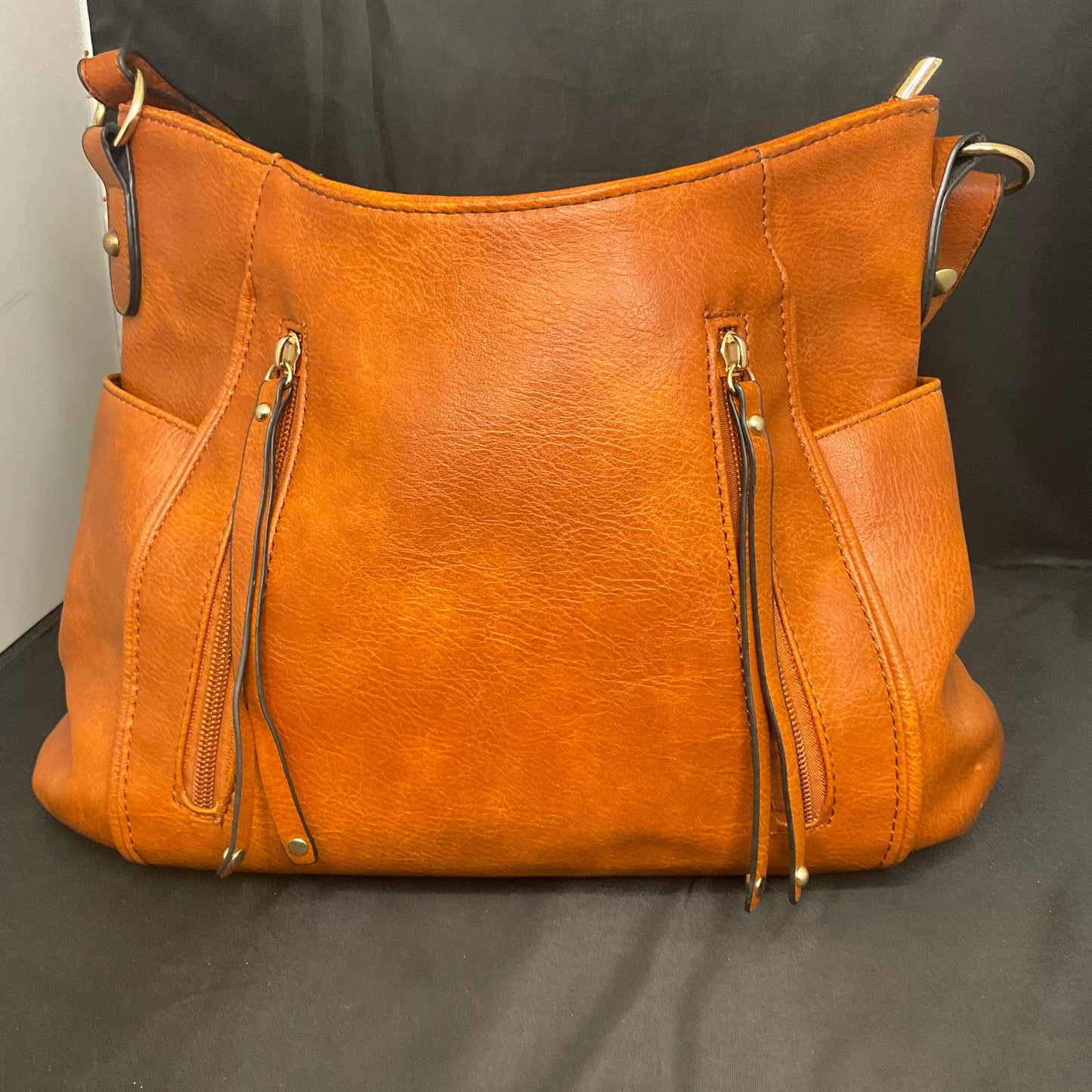 Brown Faux Leather Shoulder Purse
