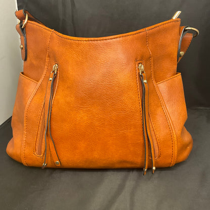 Brown Faux Leather Shoulder Purse