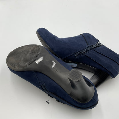 Coach and Four Blue Suede Women's Shoes Size 8 Heels