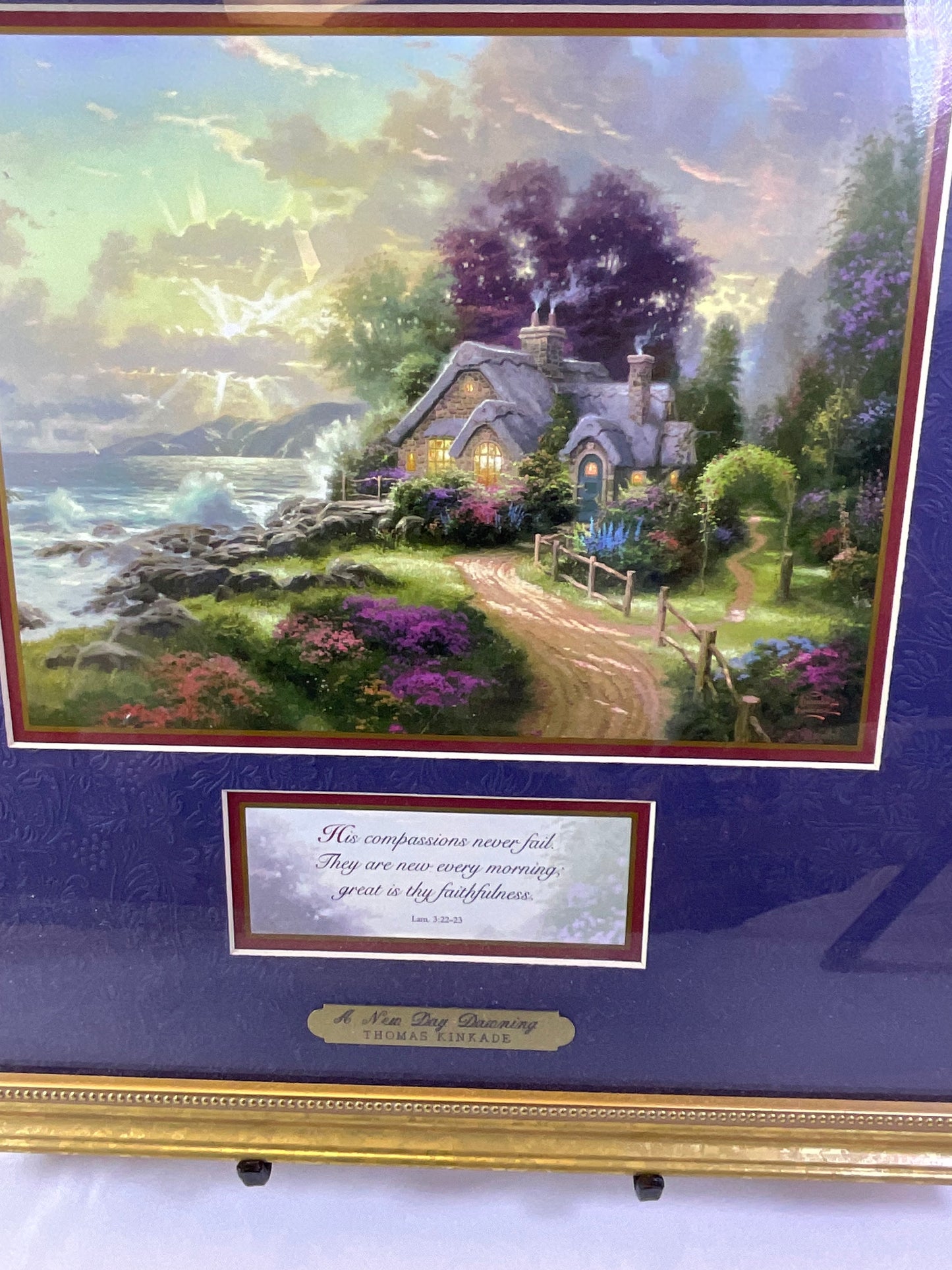 Thomas Kinkade A New Day Dawning Framed Print Picture with Certificate of Authenticity COA