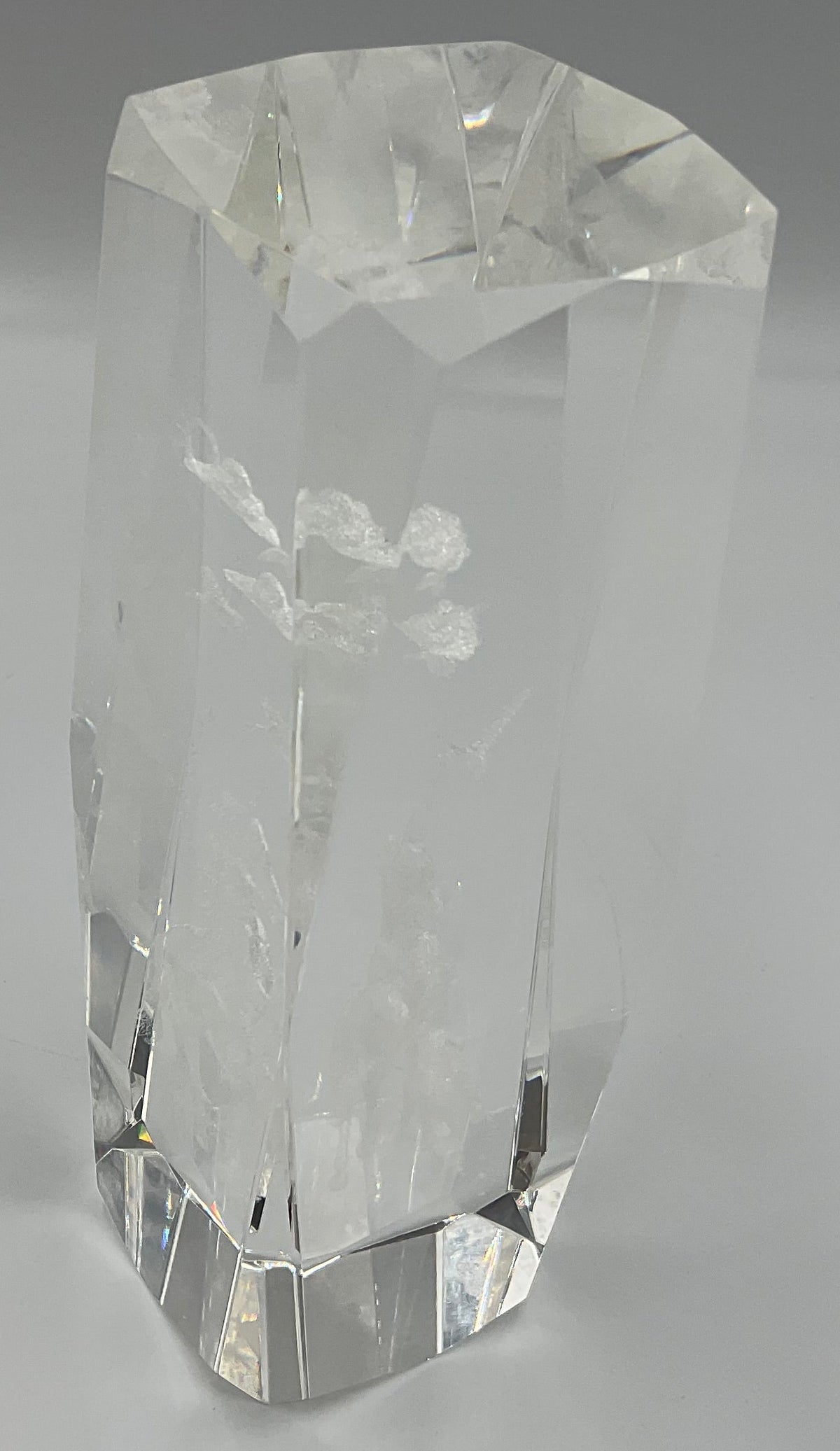 Vintage 3D laser-etched Fantasy Unicorn crystal glass paperweight
