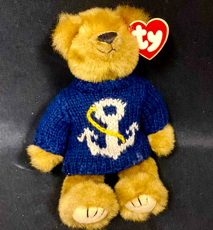 "Salty" Anchors Away Ty Beanie Attic Treasures Collection Blue Nautical Sweater