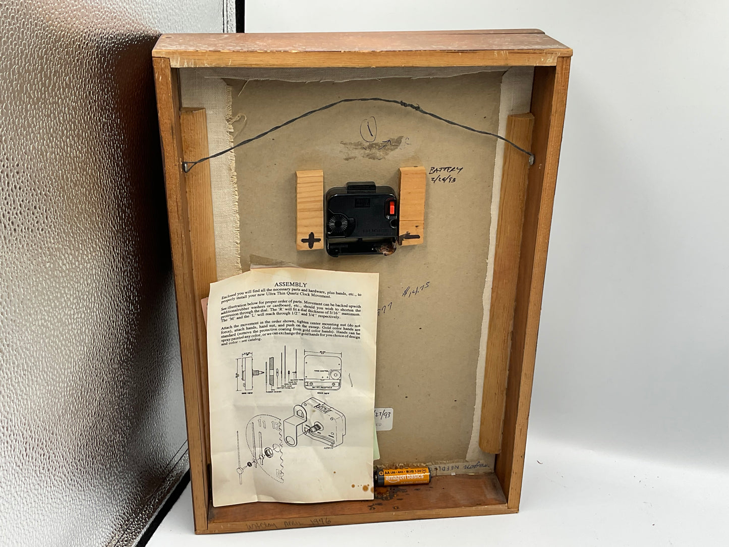 Vintage Framed Cross-Stitch Sampler Quartz Wall Clock