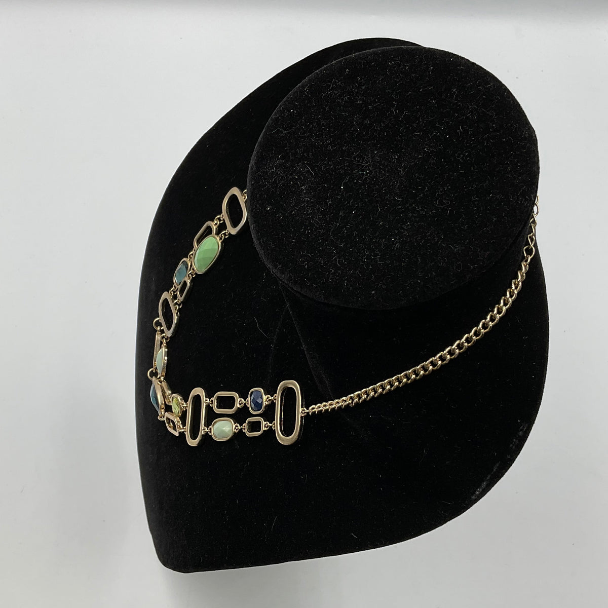 Oval & Square Design Charm Chain Necklace