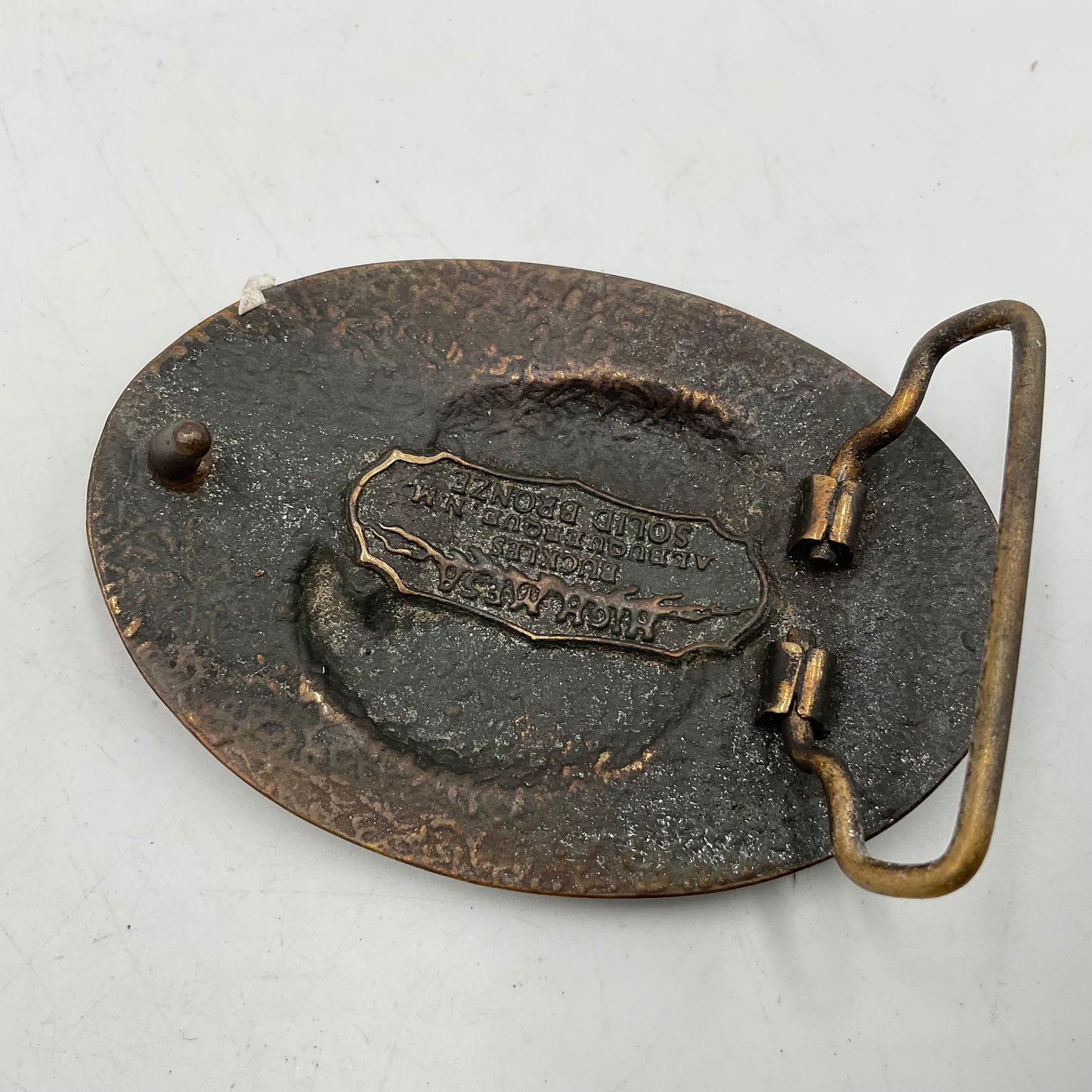 Vintage Eagle Belt Buckle Solid Bronze Stamped on Back