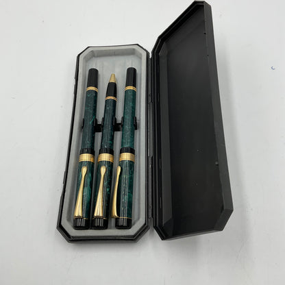 Green Marble Effect Pen Set
