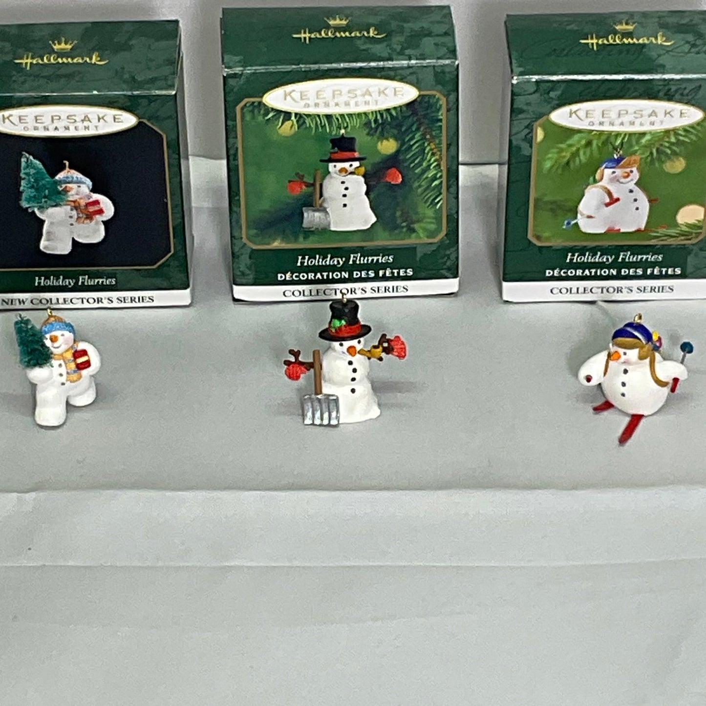 Keepsake Ornament Hallmark "Holiday Flurries" series Complete w/Boxes