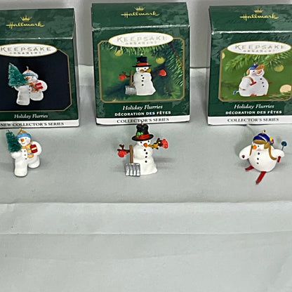 Keepsake Ornament Hallmark "Holiday Flurries" series Complete w/Boxes