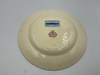 Vintage Ridgeway Windsor England Transferware Dinner Plate Floral Scenic Brown