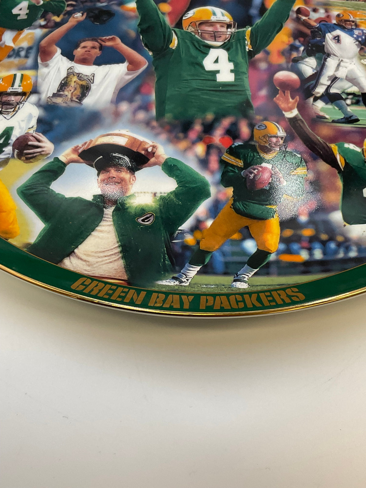 Danbury Mint Brett Favre Green Bay Packers Collector Plate Career Stats AA3481