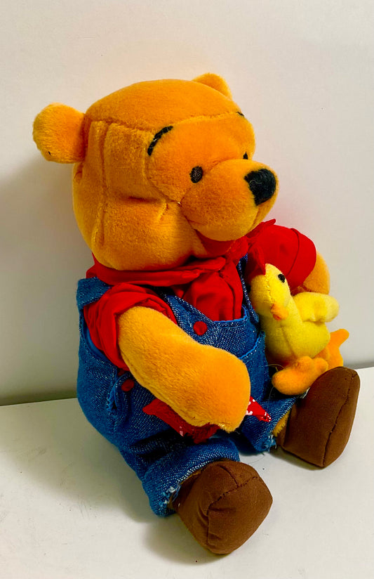 Winnie the Pooh Farmer Vintage Mini Beanbag Plush Disney Store Collectible