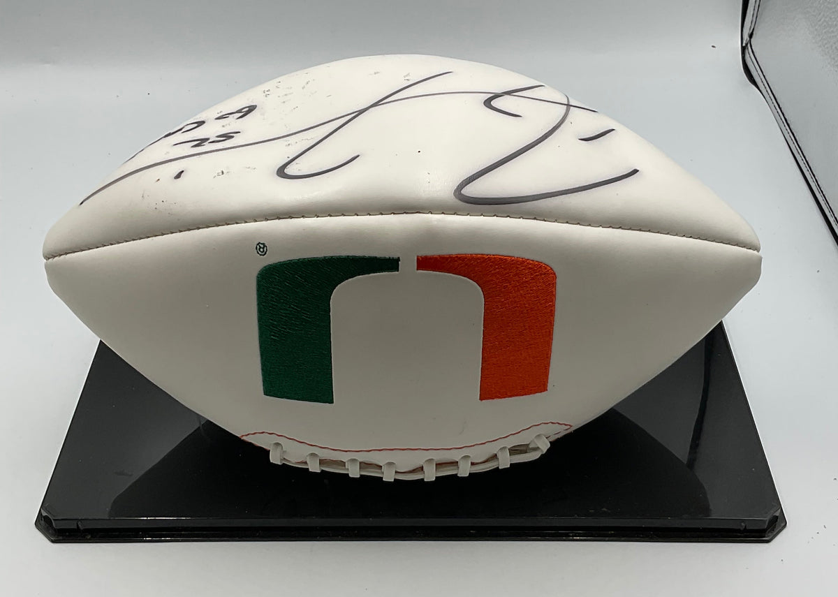 Ray Lewis Autographed University of Miami Hurricanes Football W Certificate of Authenticity
