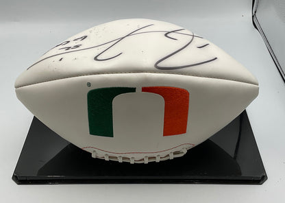 Ray Lewis Autographed University of Miami Hurricanes Football W Certificate of Authenticity