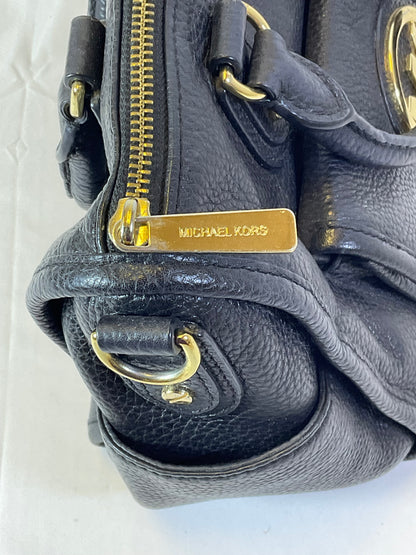 Michael Kors Margo Black Leather Shoulder Satchel Messenger Handbag