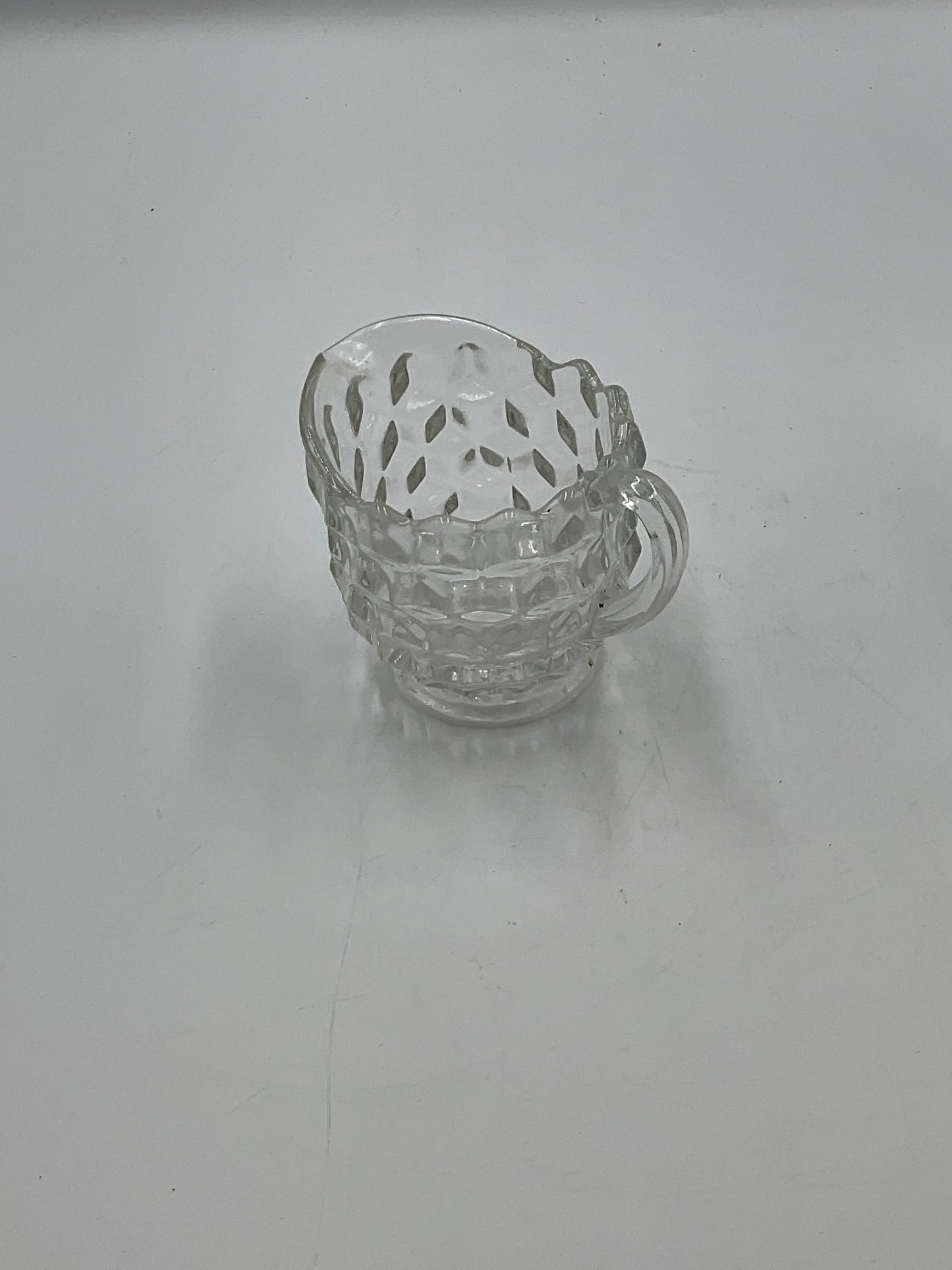 Vintage Fostoria American Clear Glass Creamer,Open Sugar Bowl and Matching Under Tray
