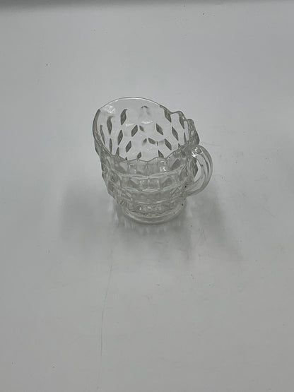 Vintage Fostoria American Clear Glass Creamer,Open Sugar Bowl and Matching Under Tray