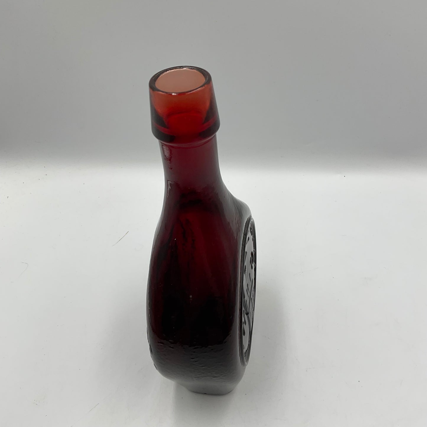 Vintage Wheaton Commemorative Decanter Ruby Red Carnival Glass Bottle