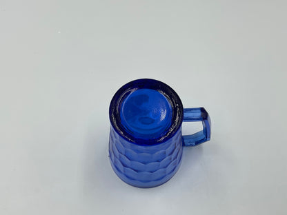1930s Shirley Temple cobalt blue depression glass child’s mug