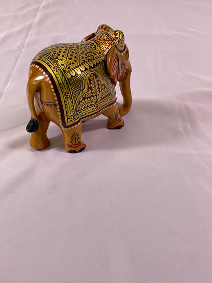 Hand Made & Painted Tan Brown Elephant Figurine