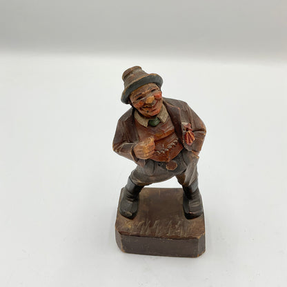 Vintage Hand Carved Wood Sculpture Marked Italy