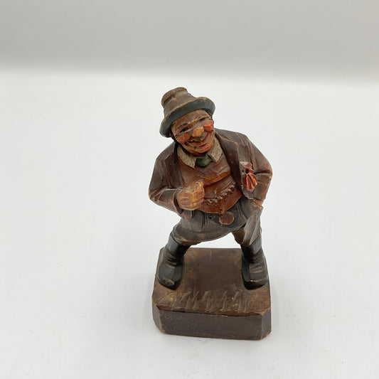 Vintage Hand Carved Wood Sculpture Marked Italy
