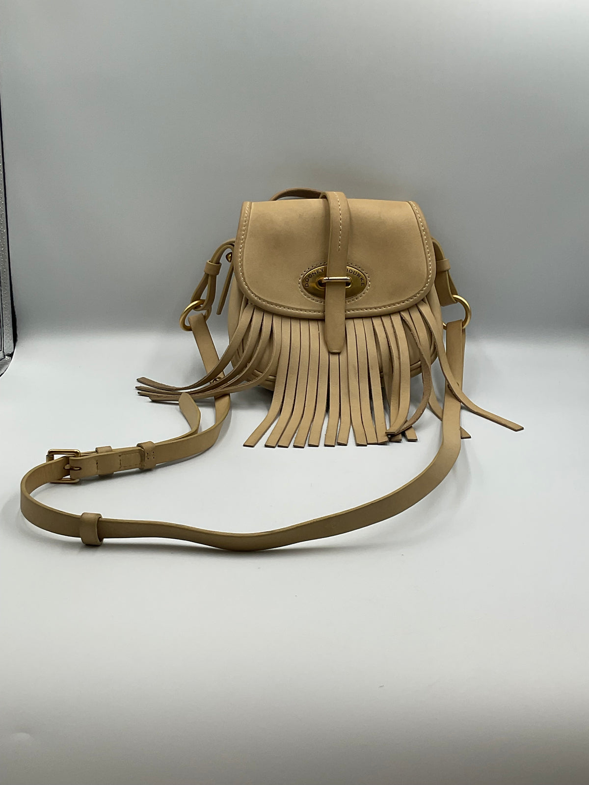 Dooney & Bourke Lulu Fiona Leather Fringe Crossbody Saddle Bag