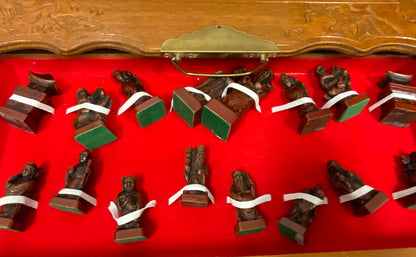Chinese Folding 1960s Vintage Oriental Chessboard Set