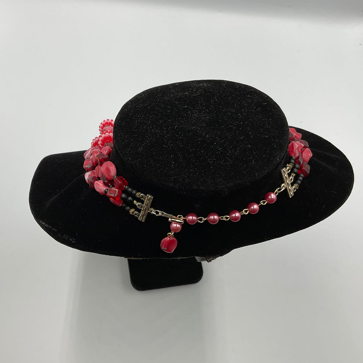 Red & Pink Bead Stone Necklace