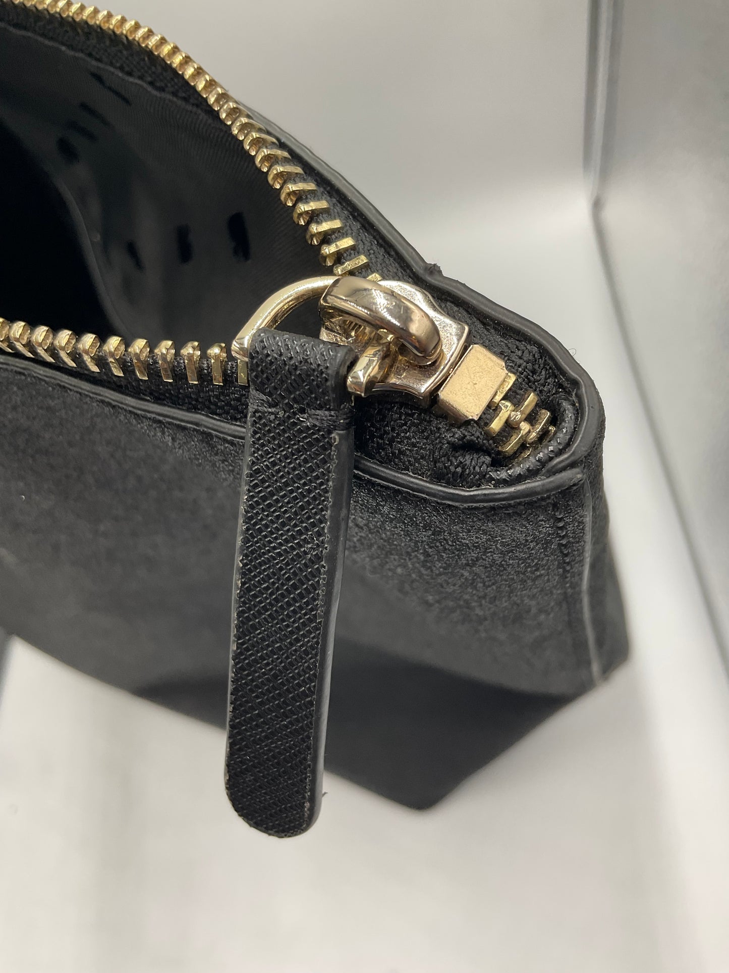 Kate Spade Large Black Glitter Shopper Bag Tote Purse Goldtone Hardware
