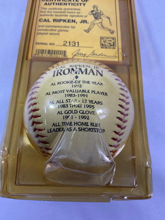 Ironman Cal Ripken Jr Commemorative Baseball with Certificate of Authenticity #2131