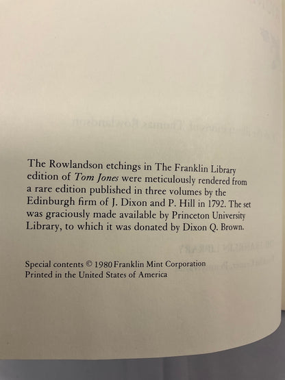 Tom Jones by Henry Fielding Vintage 1980 Leather Bound Hardcover Book