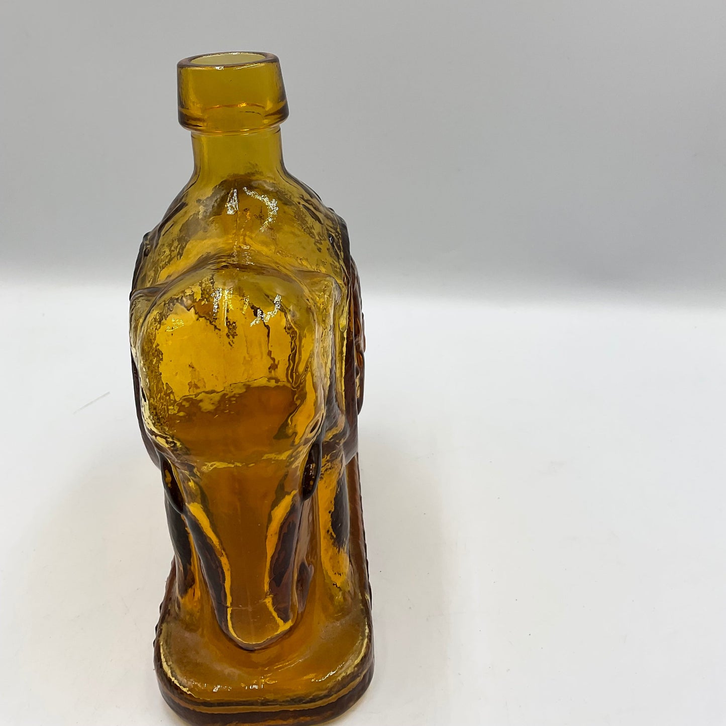 Vintage Wheaton First Edition 1968  Amber Glass Elephant Bottle