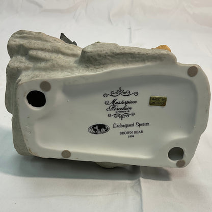 Brown Bear Vintage 1994 Homco Masterpiece Porcelain Endangered Species Series