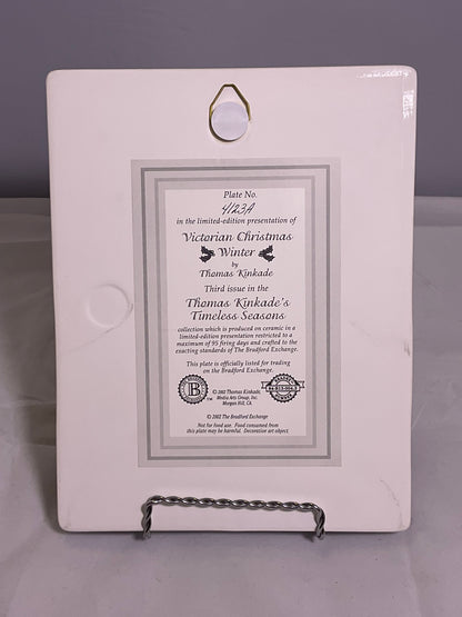 Thomas Kinkade Bradford Exchange Limited Edition Winter Victorian Christmas Ceramic Plaque