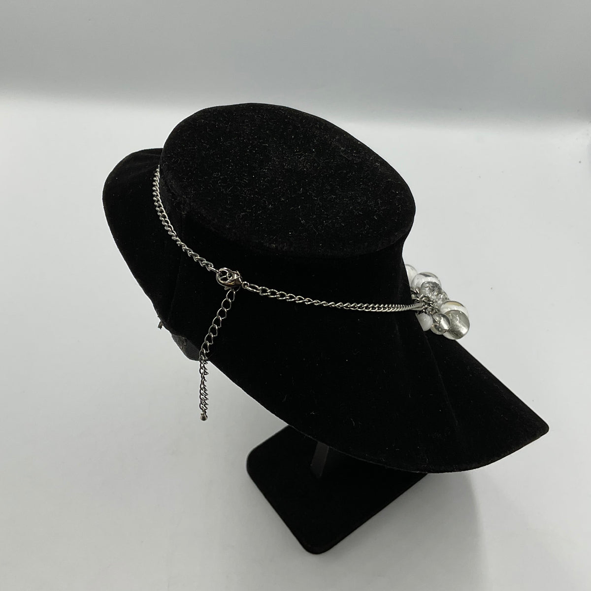 White Stone Beaded Chain Necklace