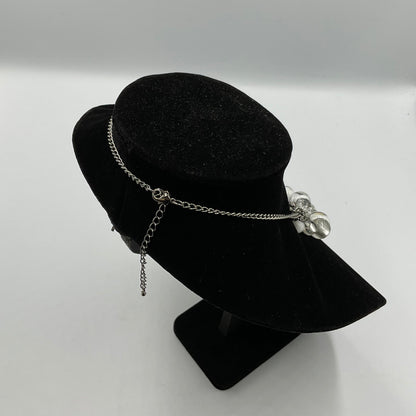 White Stone Beaded Chain Necklace