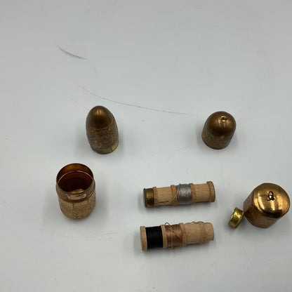 Vintage Brass Sewing Needle Case Set of 2