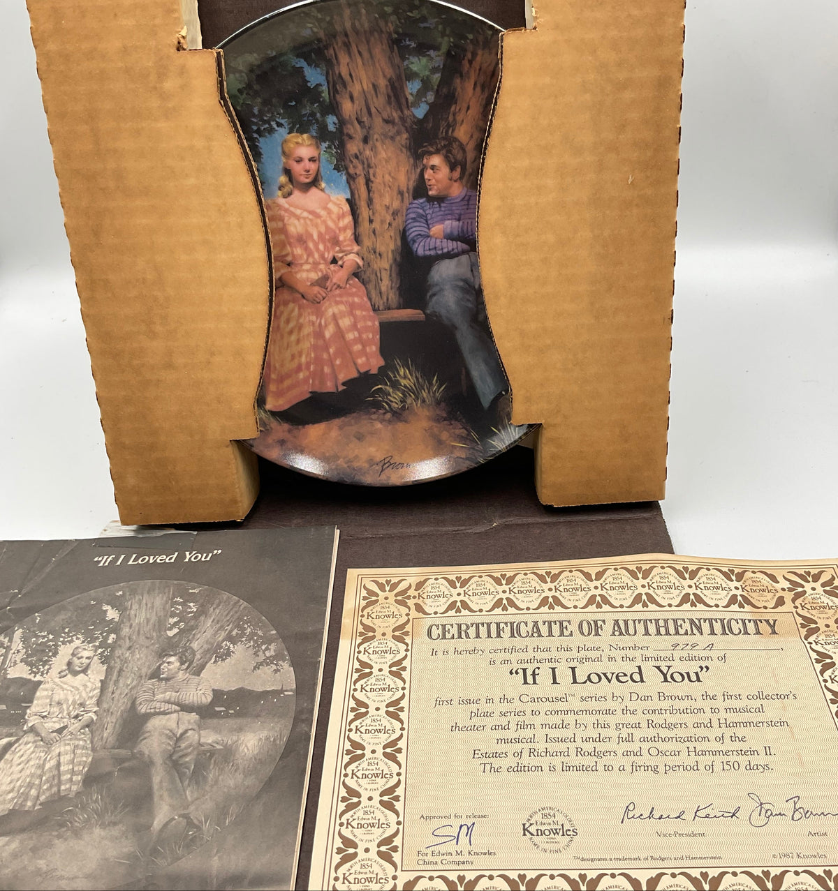 Erwin M. Knowles Bradford Exchange Limited Edition Vintage 1987 If I Loved You China Plate