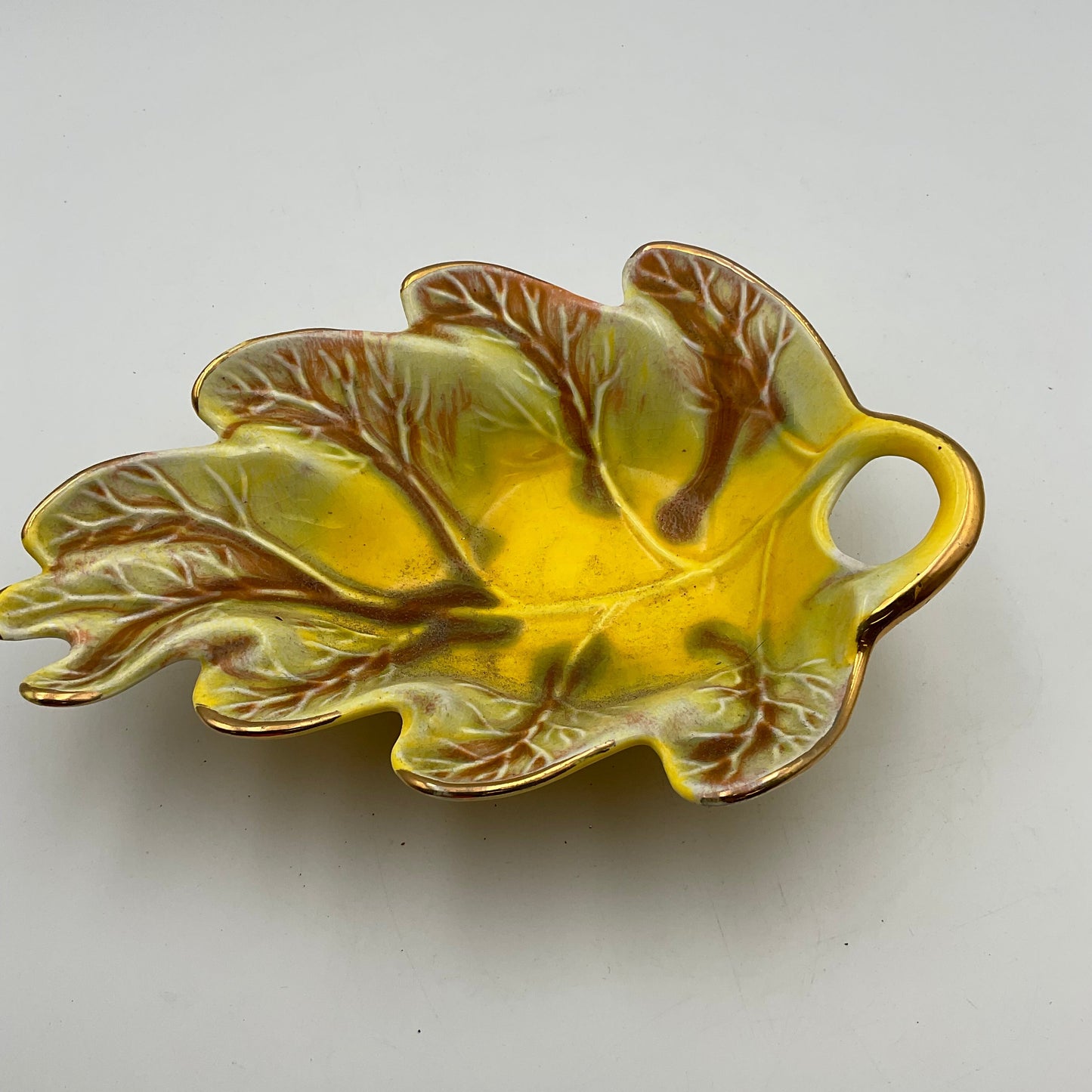 Vintage California Pottery Fall Leaf Dish USA 809